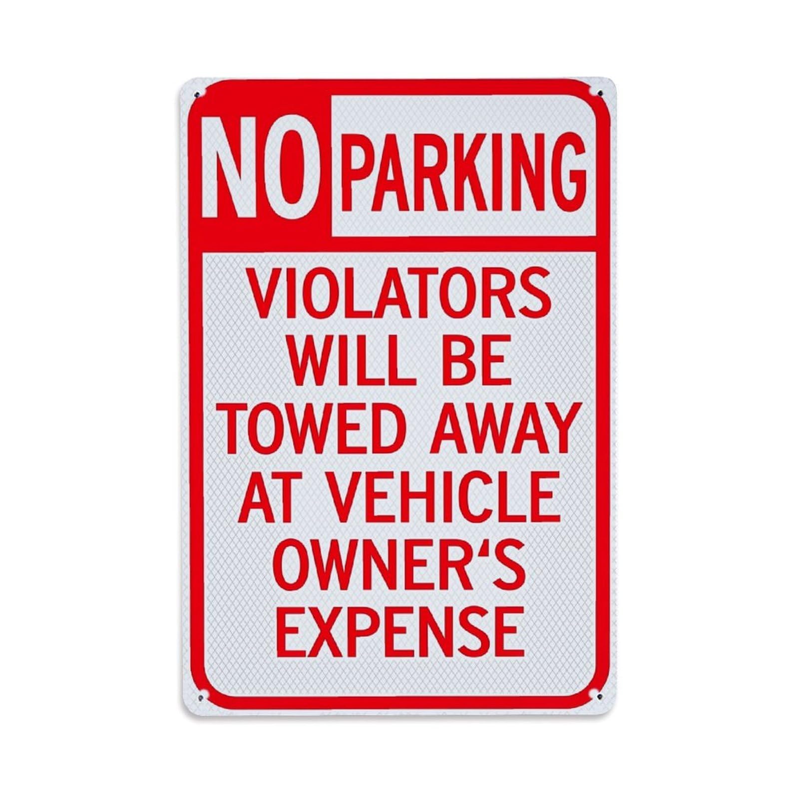 Jdyaojiesheng Vintage No Parking Violators Towed Away Expense Tin Sign Retro Metal Wall Decor Metal Poster, Home Bar Garage Farmhouse Cafe Wall Art Decoration 8X12inches