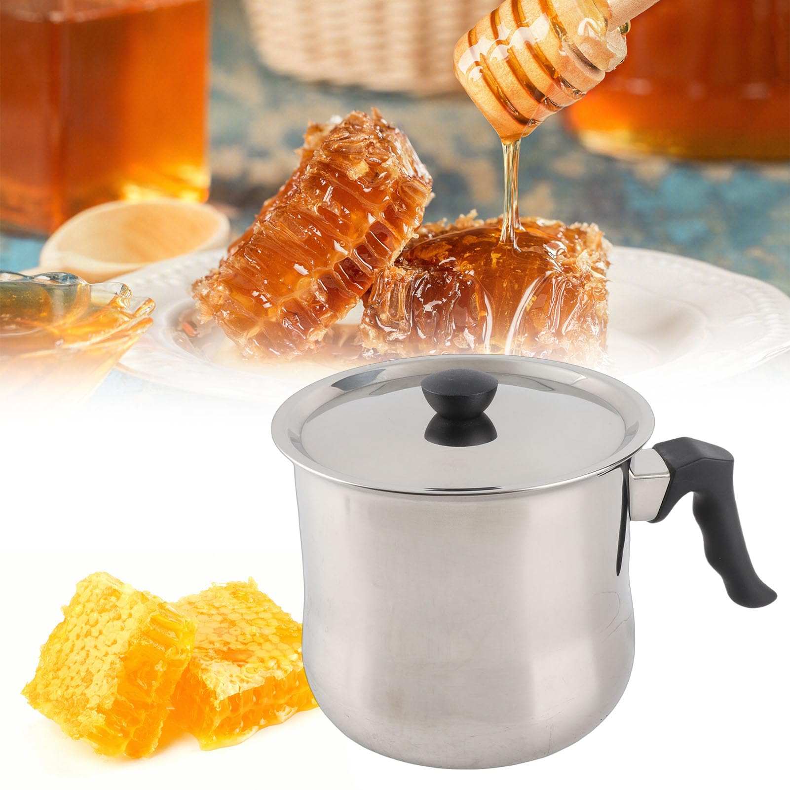 Qcwwy Fondoir à Cire d'abeille, Texture Dure, Apparence Simple et Belle. (1.5L)