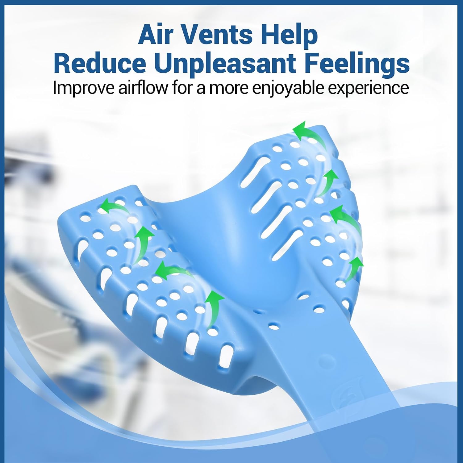 Annhua Dental Impression Trays Disposable 10 PCS, Perforated Impression Trays Set Plastic Teeth Holder for Dental Clinic, Lab Equipment, Dental Students - Blue