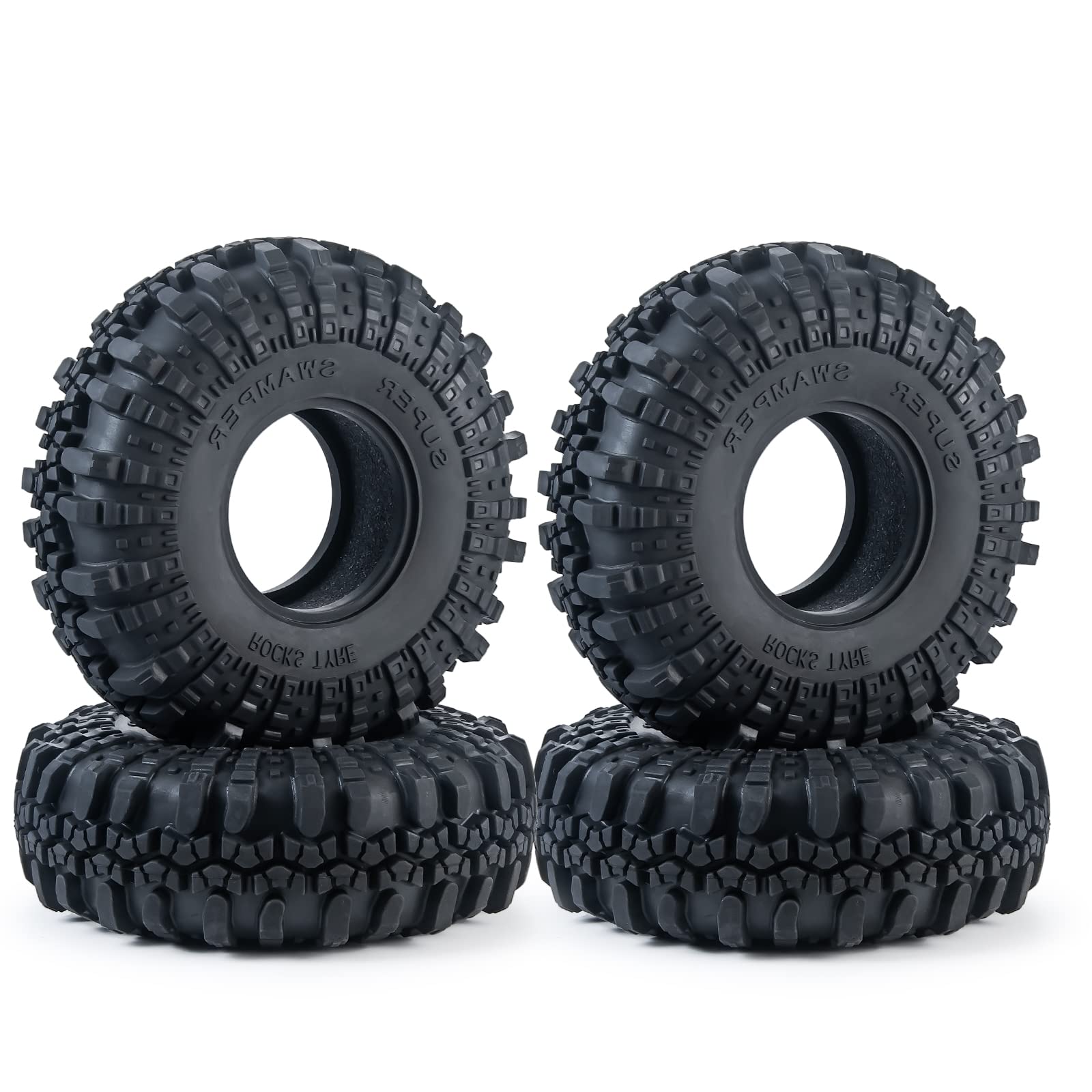 Runup 4 pezzi di cerchioni da 2,2 pollici, 137 mm * 49 mm di gomma per RR10 TRX4 Axial SCX10 II 90046 1/10 RC Rock Crawler Car
