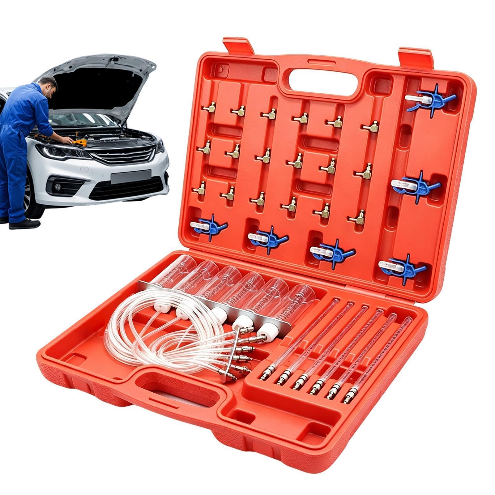 Kit Probador de Herramienta Medidora Flujo para 6 Cilindros con Inyector y | Manómetro Presión Riel Para Motocicleta, , Fueraborda, Marino, ATV, Motor, Coche, Camión
