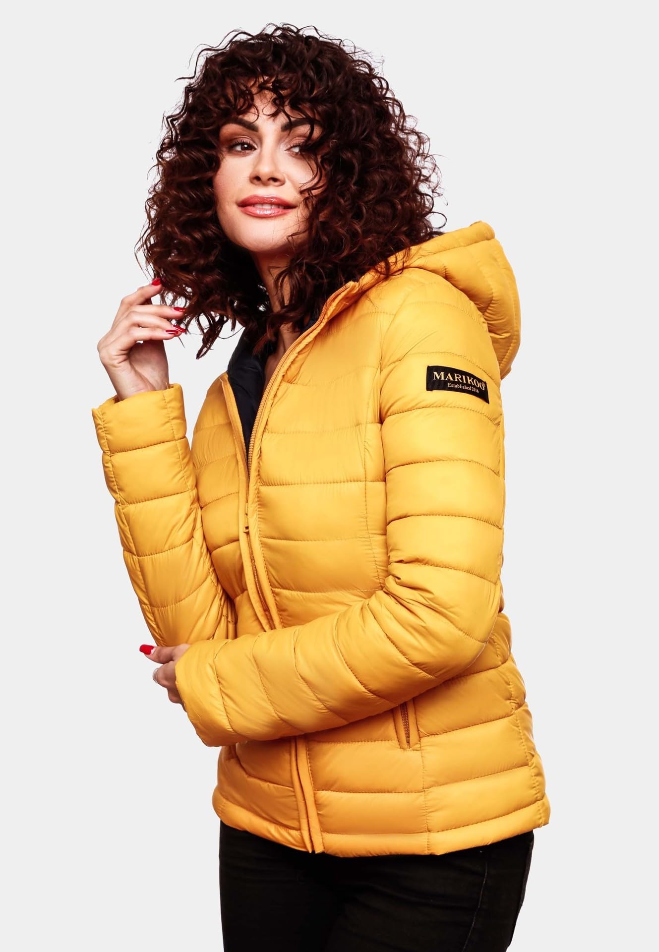 MARIKOO Damen Jacke Steppjacke Herbst Winter Übergangsjacke gesteppt B651