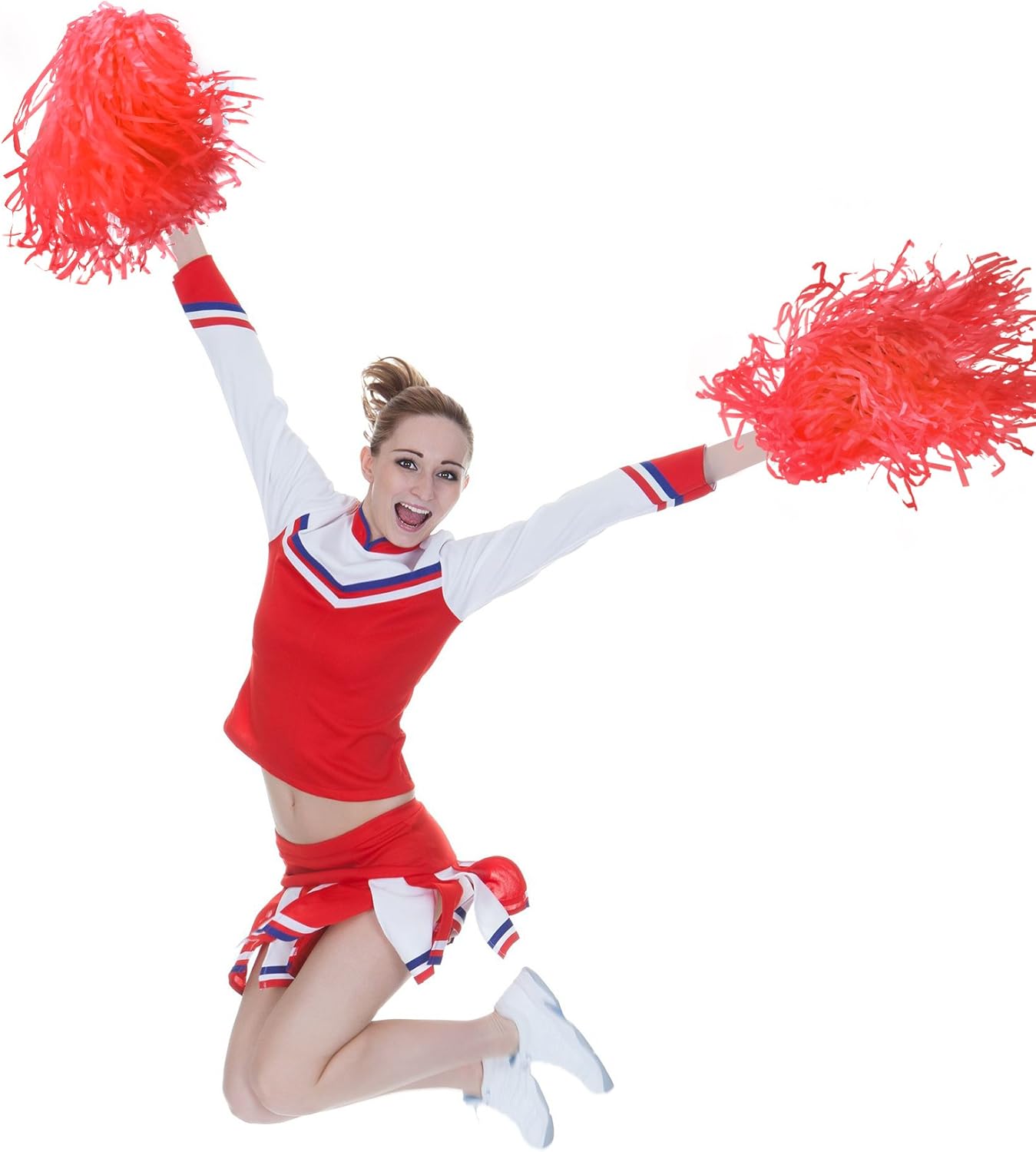 2 Pairs Plastic Cheerleader Cheerleading Pom Poms for Party Costume Fancy Dress Dance and Sport Party Dance (Pink) : Sports & Outdoors