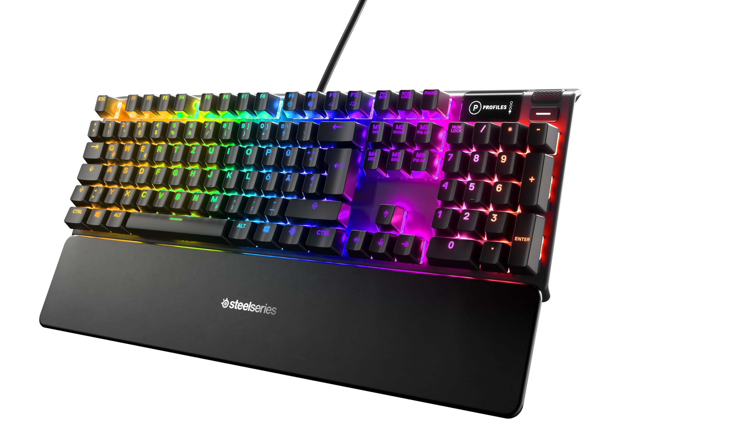 Clavier de Gaming Mécanique SteelSeries Apex 7 avec Écran OLED et Switchs Rouges - QWERTZ