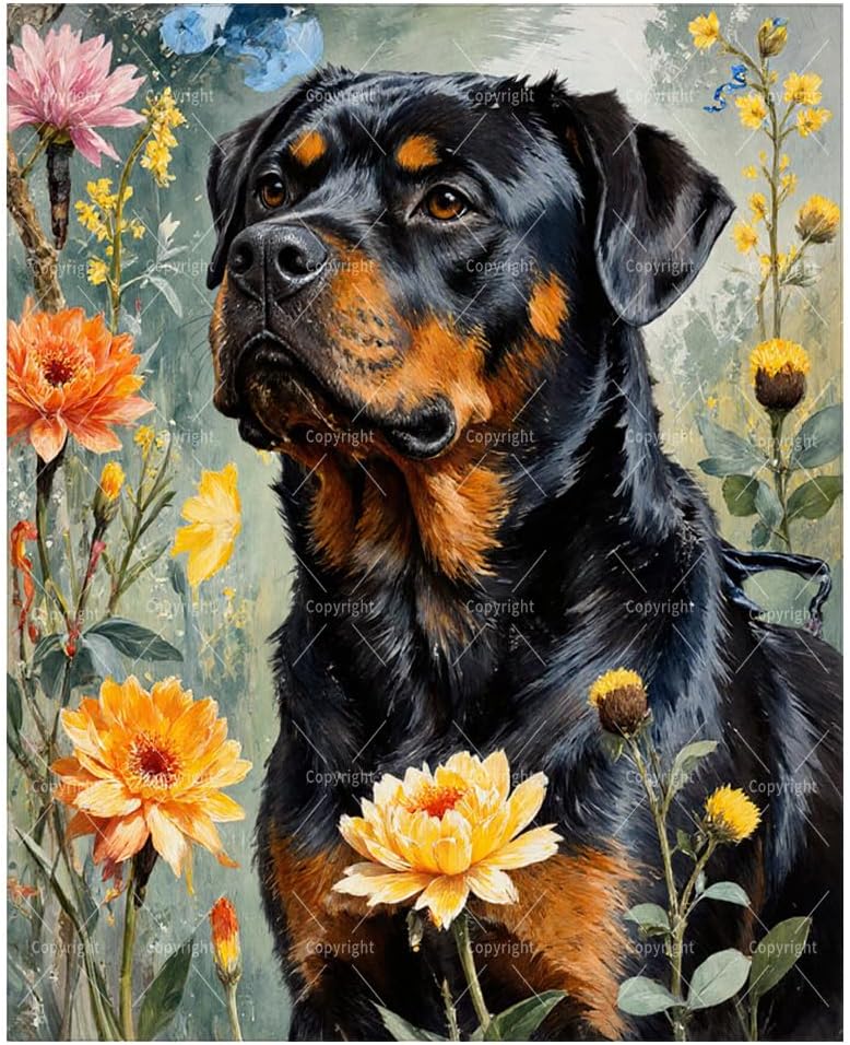 Sceorixa Dog Paint By Numbers Kit for Adults - DIY Black Lab in Wheat Painting On Canvas 16X20In, Acrylic Paint Set, Suitable for Beginners, Wall Art Decor Art for Home Decoration Or Gifts, Unframed