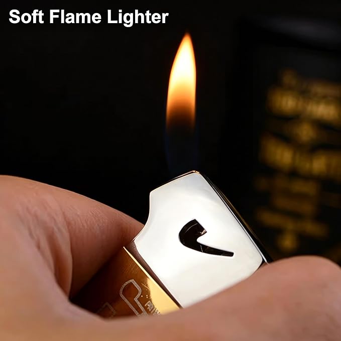 Encendedor butano soft flame con herramienta 3 en 1, recargable, plateado miniatura 3