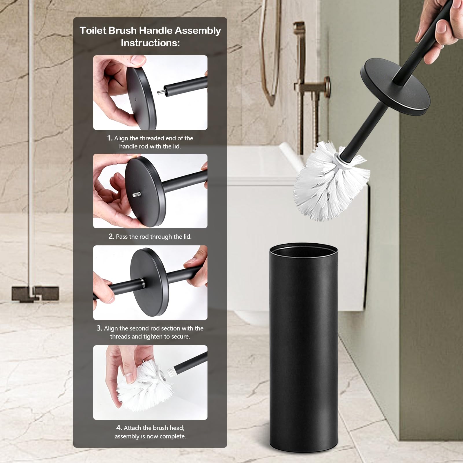 Portarrollos De Papel HigiéNico Empotrado, Unidad Almacenamiento De Papel HigiéNico De Acero Inoxidable Negro con Puerta Corredera Portarrollos con Juego De Escobilla Accesorios De BañO 66x18x15 Cm