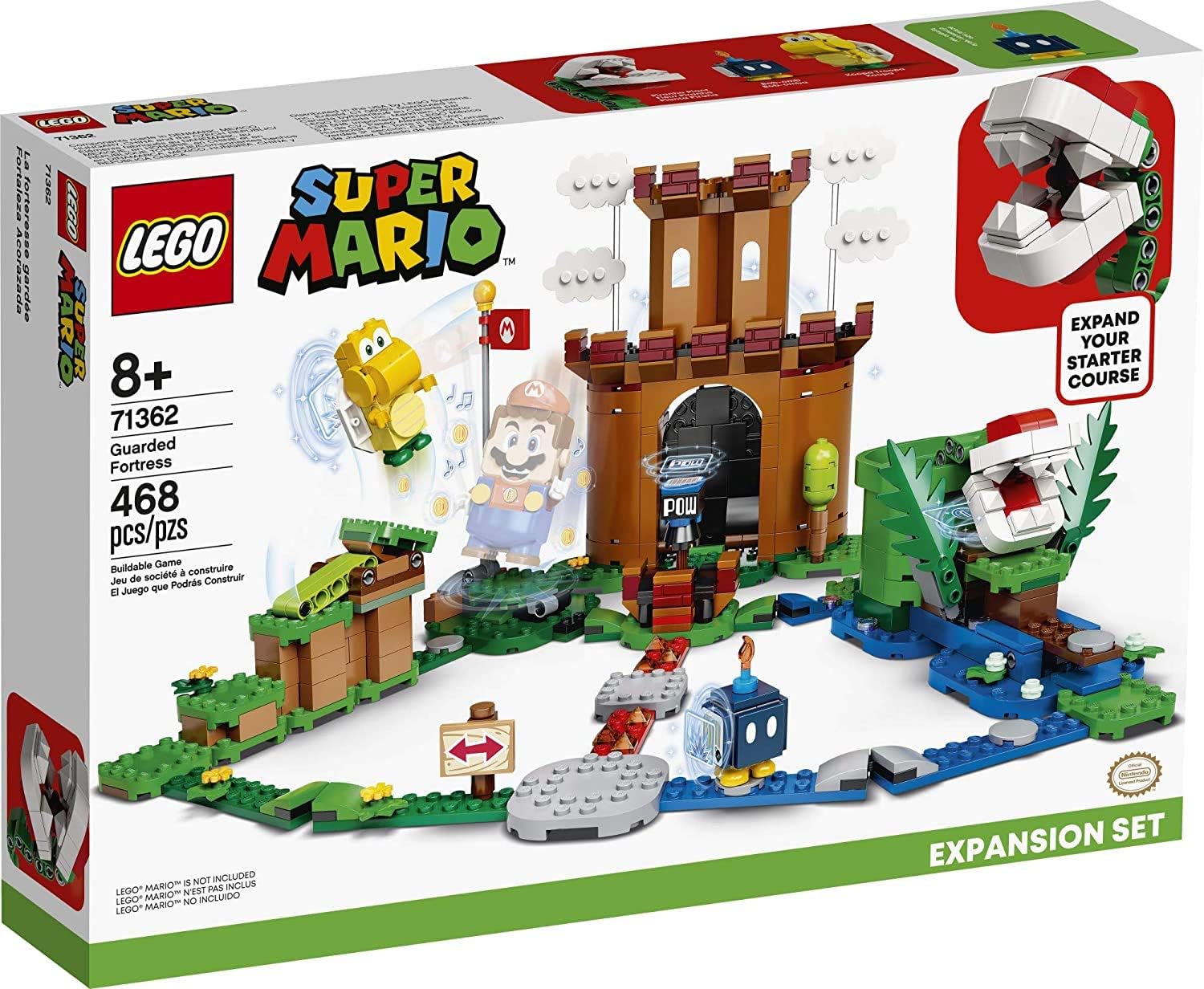Super Mario Guarded Fortress Expansion Set 71362 Building Kit; Collectible Playset to Combine with The Super Mario Adventures with Mario Starter Course (71360) Set (468 Pieces)