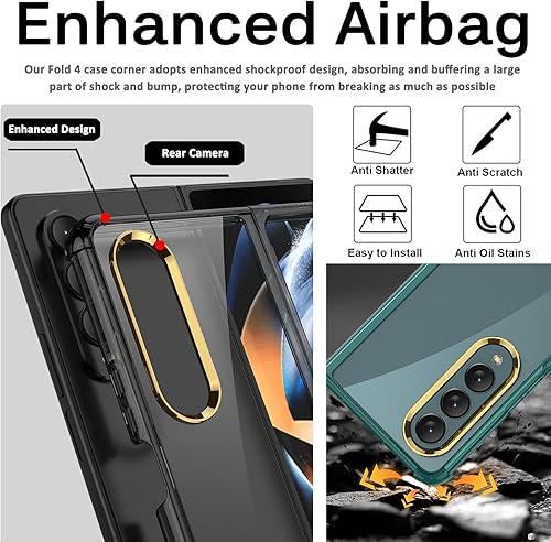 Miniatura 5 de Miimall Funda para Samsung Galaxy Z Fold 4 con protector de pantalla, carcasa protectora completa ultra fina, suave, a prueba de golpes, protector