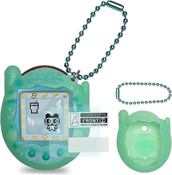 JCHPINE Silicone Cover Case for Tamagotchi Connection Virtual Reality Pet | Screen Protector for Tamagotchi Connection Electronic Pet Accessories, Silicone Case and Ball Ring Teal
