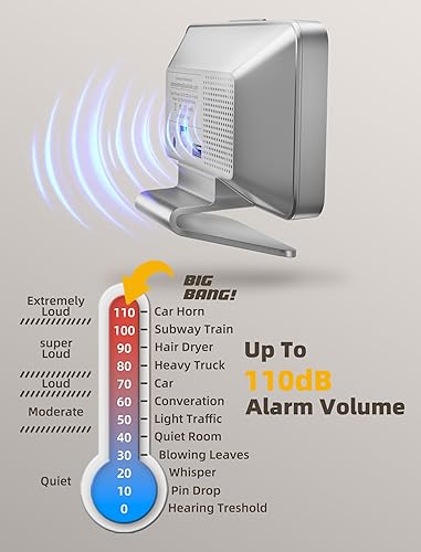 Miniatura 8 de Digital Alarm Clocks for Bedrooms: Large Bold Number 5 Brightness Dimmer - Easy to Read Across The Room - 5 Alarm Sound 8 Night Light - Silver