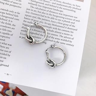 Thai Silver Color Weaving Knotted Geometric Earrings For Women Vintage Fashion Temperament Birthday Party Jewelry Gifts