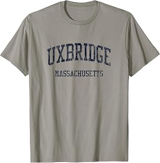 Uxbridge MA JN5 Vintage Athletic Blue Design T-Shirt