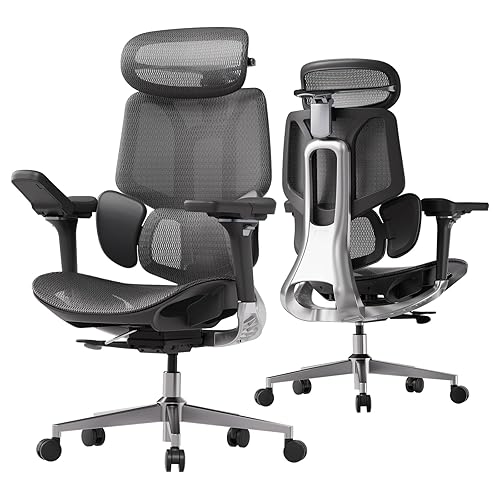 Hbada E3 Pro Ergonomic Office Chair, Big and Tall Office Chair - with 3-Zone Dynamic Lumbar Support, 4D Adjustable Headrest, 6D Adjustable Armrests, Swivel, Black(No Footrest)