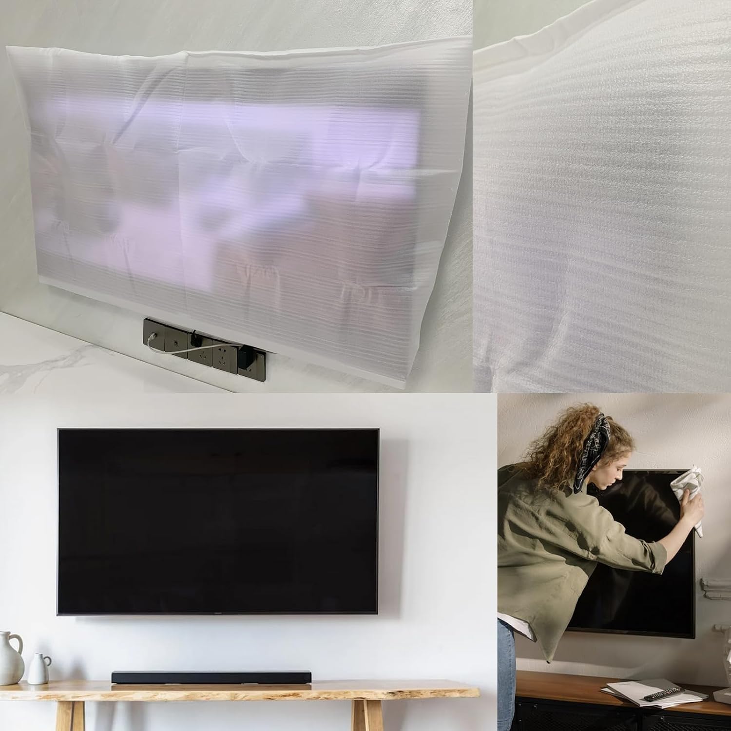 Extra Large Foam Flat Screen TV Cover Fits Up to 84"L x 52"W Flat Screen TV，86-90 Inch Television Foam Cover for TV Protection During House Moving, Storage, or Home Renovation-1 Pack