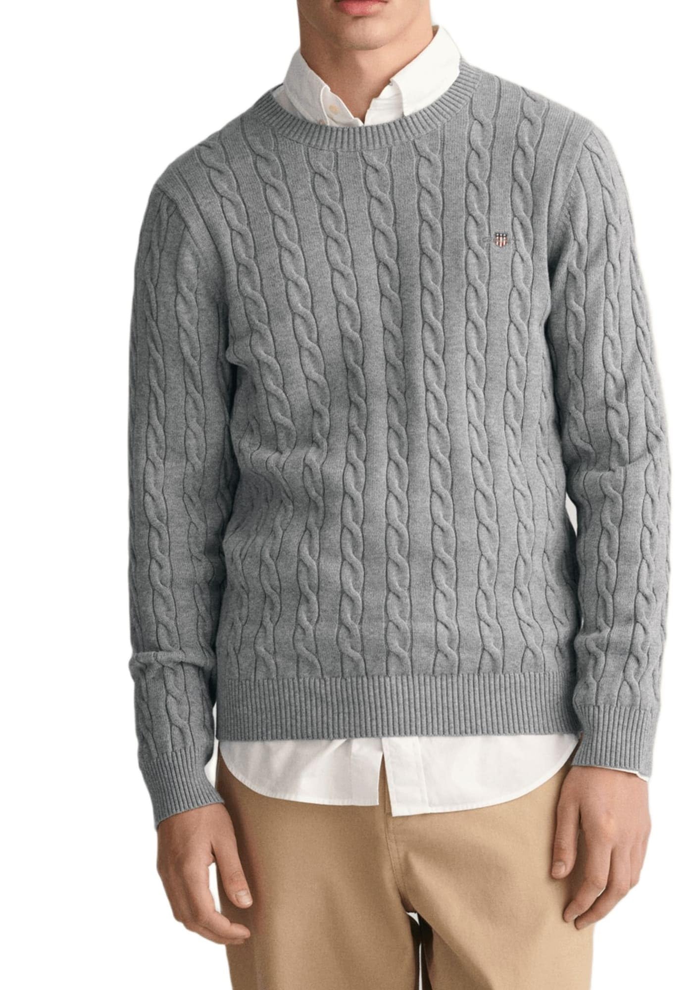 GANT Men's Cotton Cable C-Neck Sweater