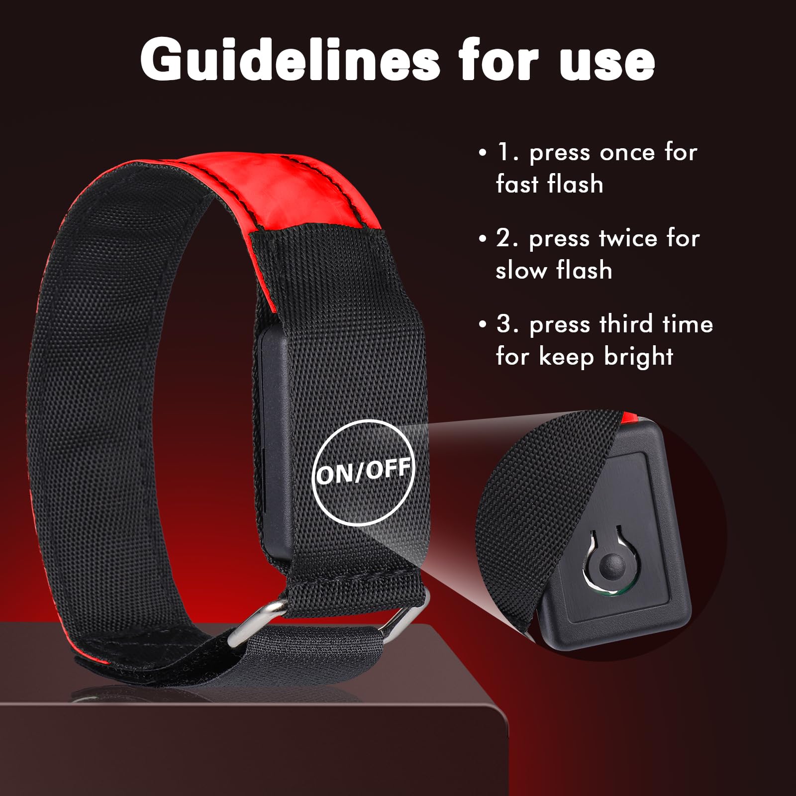 JIZZU LED Bracciale Ricarica USB 2 Pezzi Riflettenti Alta Visibilità Ciclismo Jogging