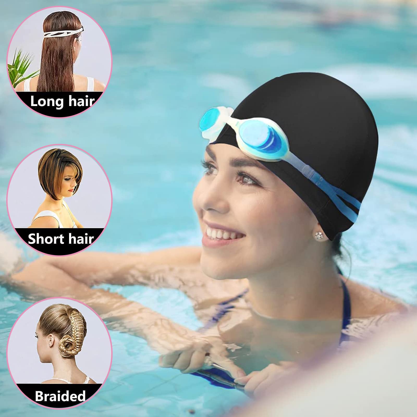 Set Cuffia E Occhialini Nuoto A Forma Di Squalo - Per Bambini E Adulti