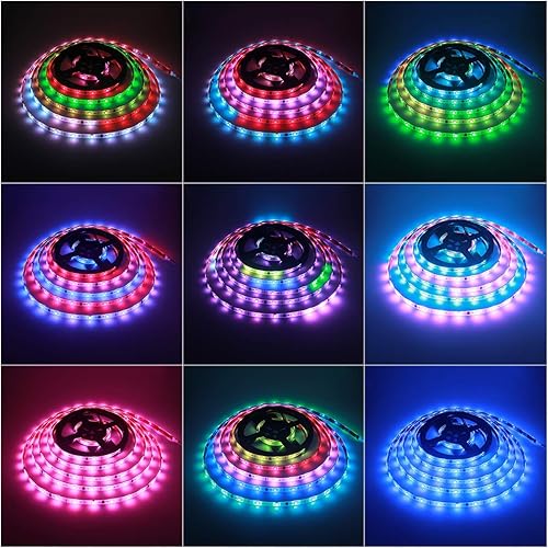Miniatura 4 de ALITOVE Tira de luz LED RGB direccionable de 32.8 pies WS2811 Dream Color 300 LED con controlador LED WiFi y fuente de alimentación de 12 V 6 A