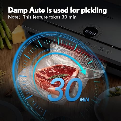Miniatura 5 de Vacuum Sealer for Food 90Kpa Powerful Vacuum Sealing Machine 7 in 1 Modes with Freshness Storage Bag Powerful Big Size (No pressing needed)