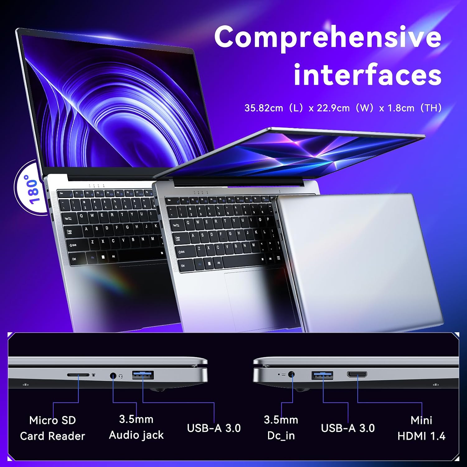 Laptop Computer 15.6" Win11 Pro Laptops with 4425Y Processor, 16GB RAM 256GB SSD,Ms Office 365, 100% sRGB Screen,Notebook, Dual Band WiFi5, BT5.0, USB-A, HDMI,FHD 1920 * 1080 Display