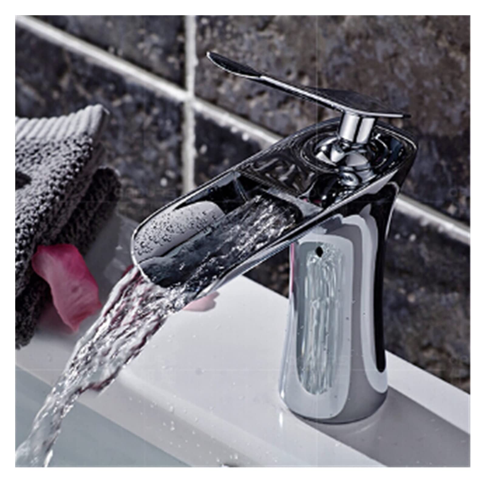 Antique Basin Faucets Waterfall Faucet Bathroom Faucet Single Handle Basin Mixer Tap Bath Antique Faucet Brass Sink Water Crane Easy to Install(A)