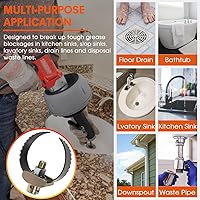 Vista 6 de 52817 T-231 - Herramienta de limpieza de drenaje de acoplamiento de cable C resistente de 2-1/2 pulgadas, se adapta a cables seccionales C-4 C-6 C-7