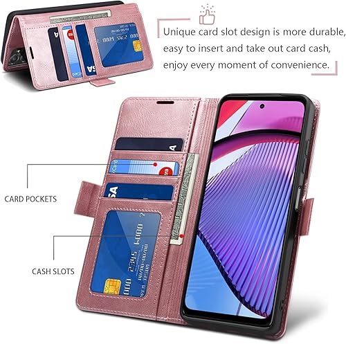 Miniatura 3 de Taneny Funda para Moto G Power 5G 2023, funda de lujo de piel sintética con bloqueo RFID, tarjetero y cierre magnético, cubierta protectora para