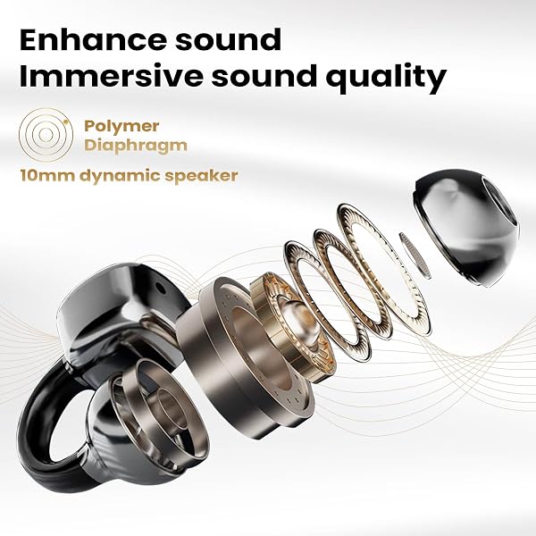 PTHTECHUS Cuffie Auricolari Aperte, Touchscreen Intelligente Auricolare Con Clip, Cuffia Traduzione, 3.7g Ultraleggero Comfort, 65 ore di Riproduzione, Auricolari Open Ear Bluetooth 5.4 (NERO) - 2