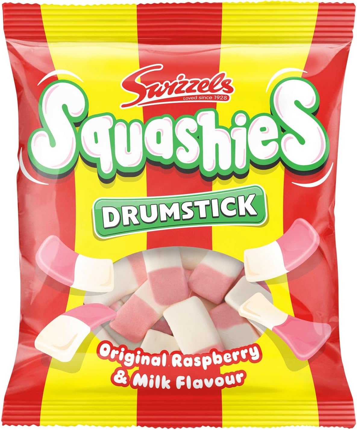 Swizzels Drumstick Original Raspberry & Milk Squashies, 160 g (Pack of 10)