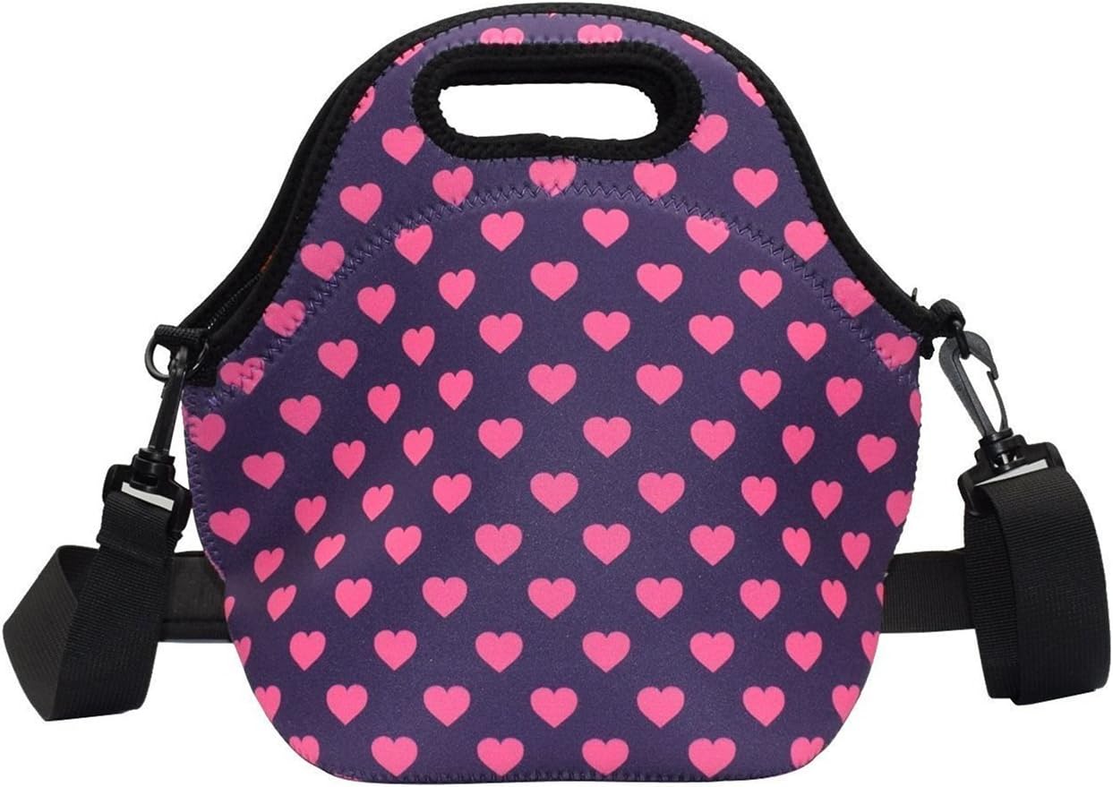 Case WonderNeoprene Insulated Lunch Tote Reusable Washable Foldable Gourmet Lunch Bags Pouch Cooler with Detachable Adjustable Shoulder Strap for Kids Girls Women Work School (Rose Red)
