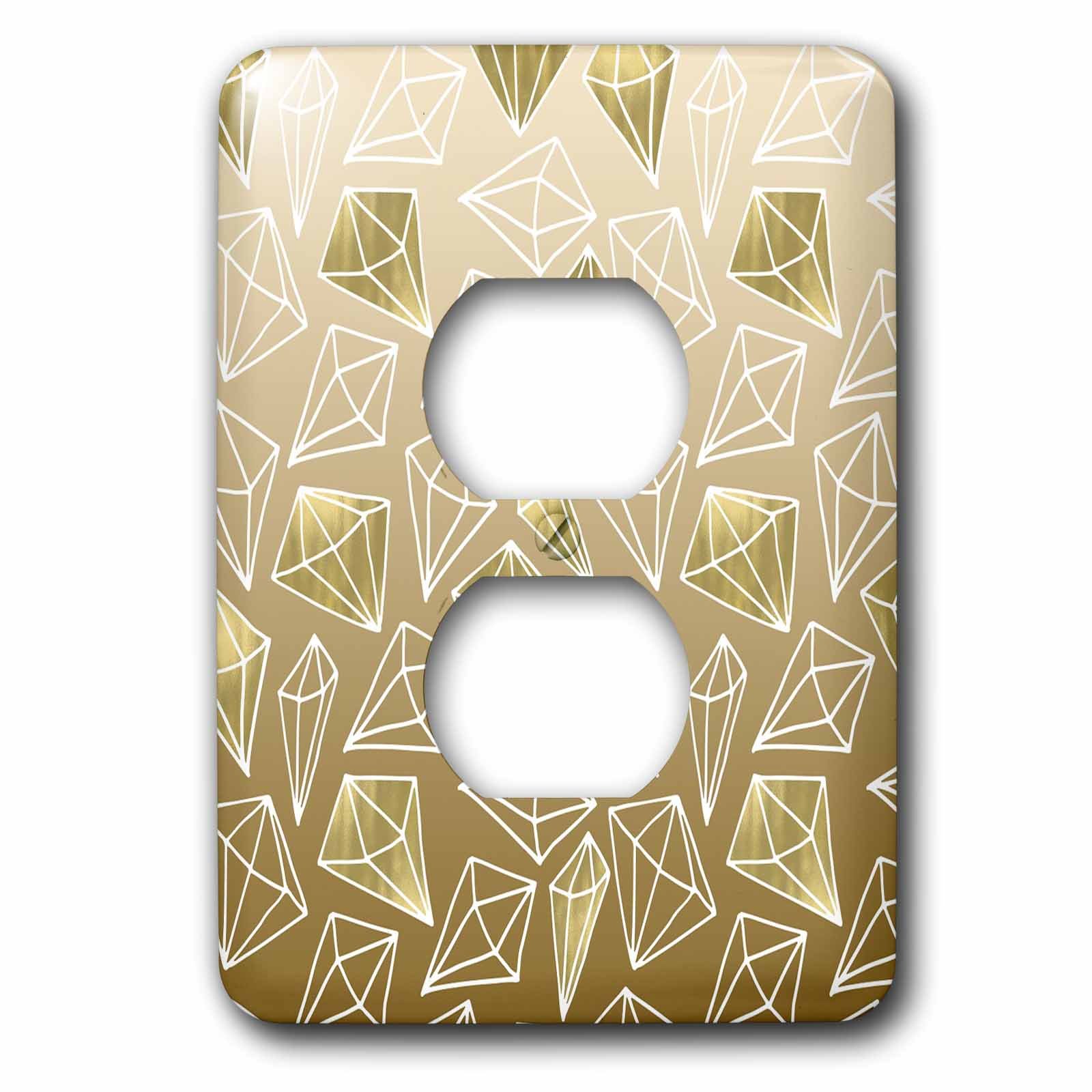 Capot de prise Glam Gold Diamonds 3dRose lsp_271002_6 pour décoration murale chic
