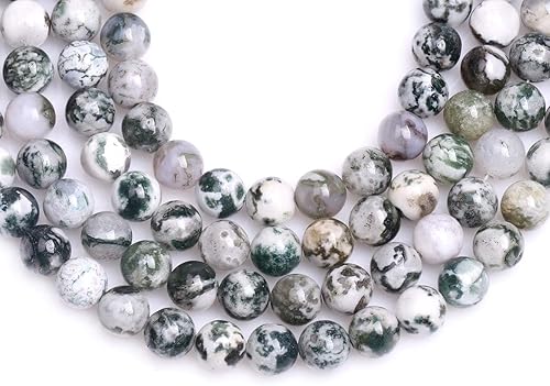 Miniatura 11 de GEM-Inside - Cuentas sueltas de piedra de lava negra natural de 0.315 in para hacer joyas, 15 pulgadas Cordierita de grado A