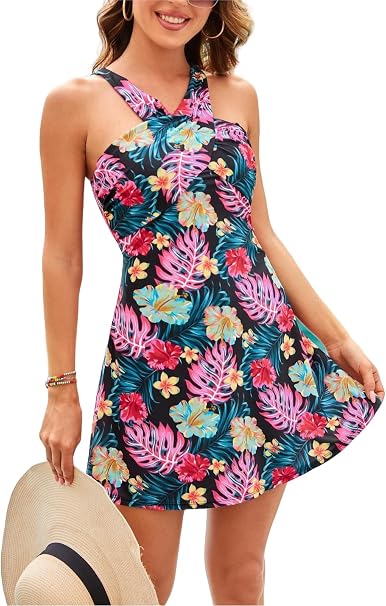Kate Kasin Costume Tankini 2 Pezzi Donna Con Controllo Pancia – Top Increspato Imbottito E Slip A Vita Alta, Tessuto Morbido Per Spiaggia E Piscina - 5
