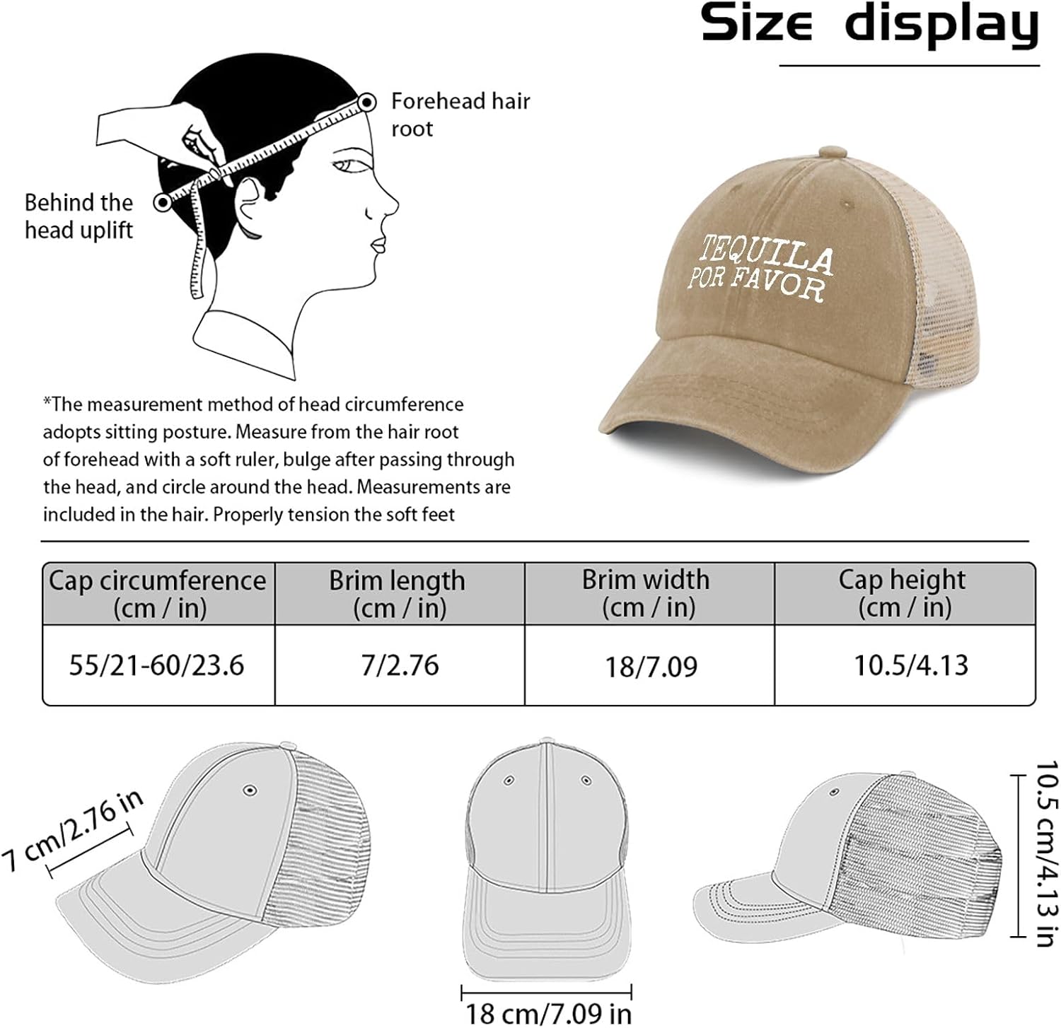 Tequila por Favor Hat Funny Trucker Hats for Men Dad Hats Gifts image 4