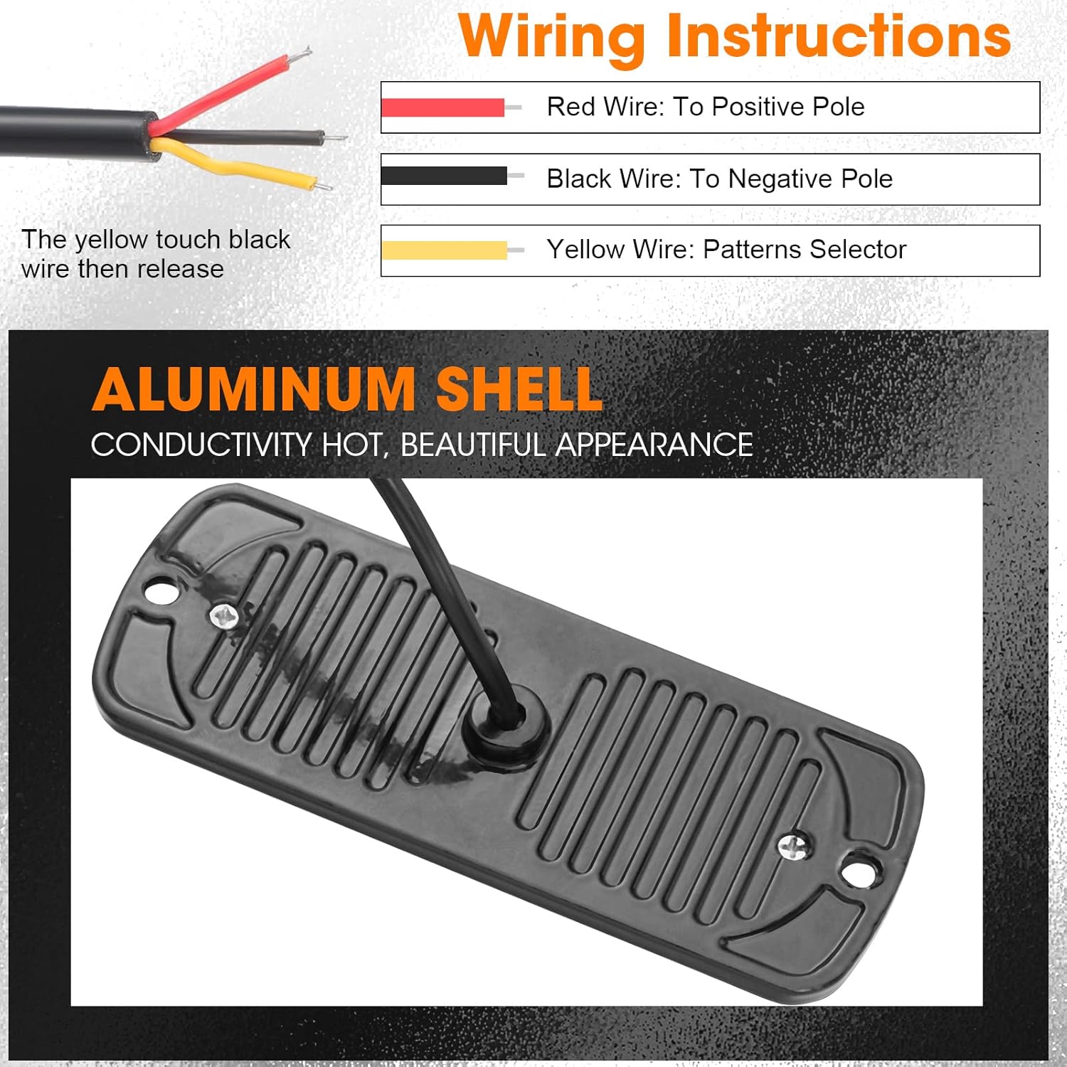 Leelosp 14 Pcs 12 LED Strobe Lights for Tow Trucks Construction Vehicles Surface Mount Emergency Hazard Beacon Safety Warning Lamps Flashing 12-24V Grille Head for Car Accessories (Amber and White)