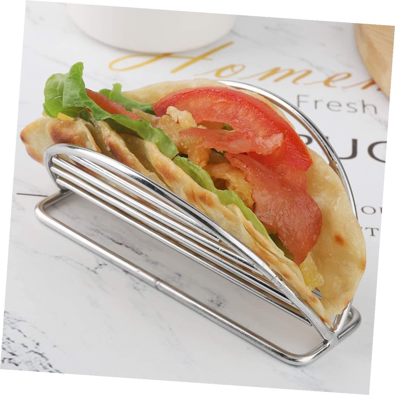 Stainless Steel Taco Holder Rack Vertical Burrito Stand Tortilla Organizer Compact Stackable for Family Gatherings Outdoor Parties and Restaurants