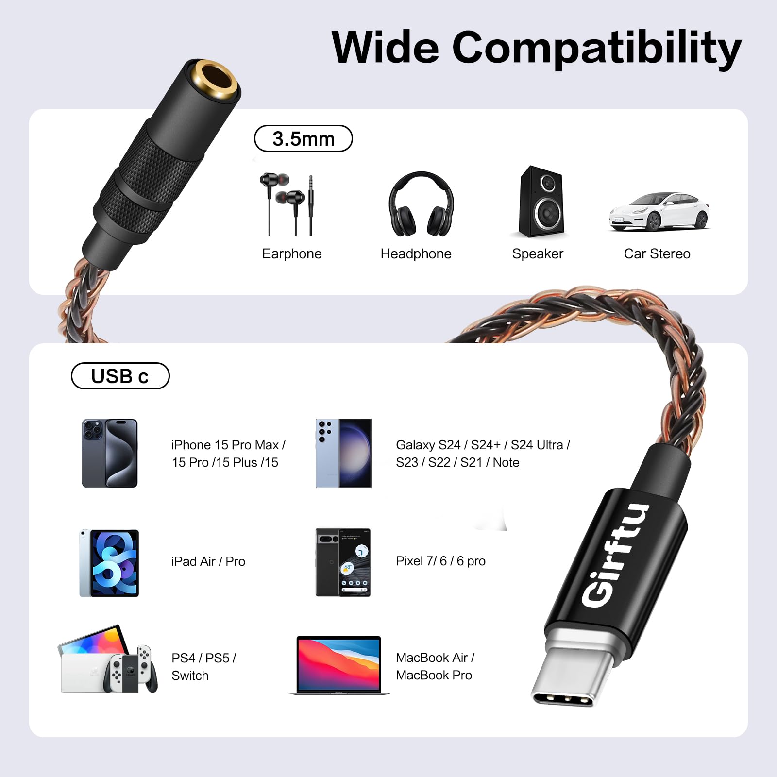 Adattatore USB C To Jack 3.5 Mm - DAC Audio Alta Qualità 32bit/384kHz Con Chip CX31993 Per Smartphone - Foto 9