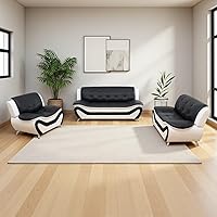 Vista 51 de Sofás de cuero para sala de estar, juego de sofá seccional, juego de 2 piezas de muebles para sala de estar, juego de sofá y sofá biplaza