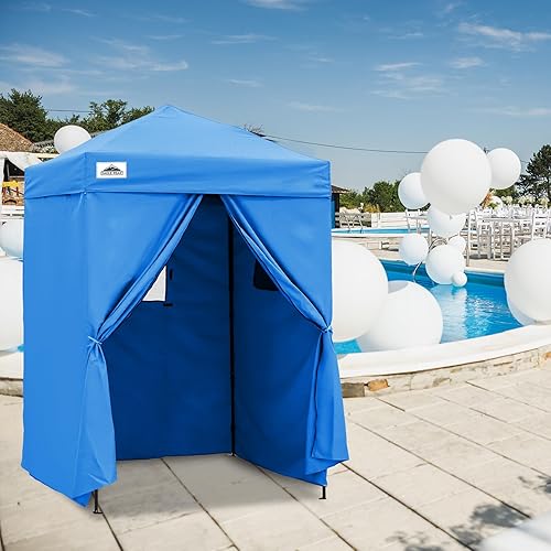 Vista 121 de EAGLE PEAK Flex - Toldo emergente ultra compacto de 4 x 4, refugio solar, vestidor, toldo portátil de privacidad tipo cabana para piscina, sesiones