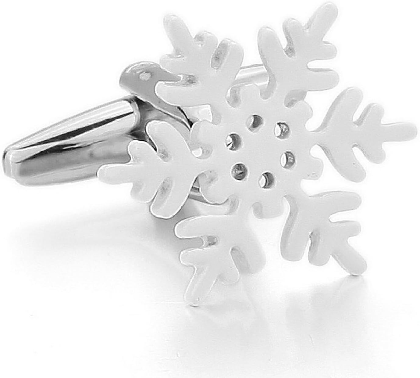 Kalendone Cuff Buttons Cufflinks White Snowflake Shirt Cufflinks Wedding Cufflinks Sleeve Button Unique Cuff Links for Men