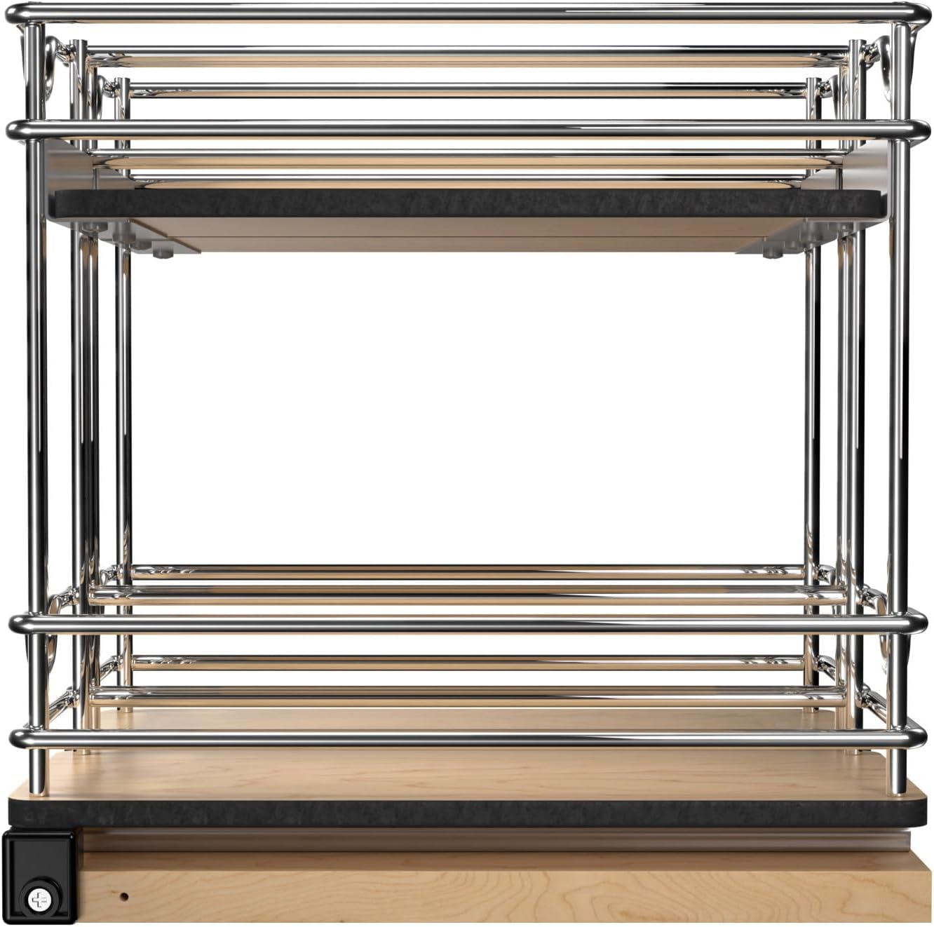 Rev-A-Shelf 2-Tier Double-Wide Pullout Kitchen Cabinet Organizer and Upright Storage for 9" and Larger Wall Cabinets with 9" W Opening, 5WU2-9W2-1