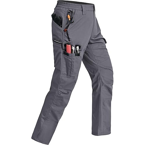 Mens Cargo Pants Ripstop Water Resistant Breathable Tactical Hiking Pants with 7 Pockets