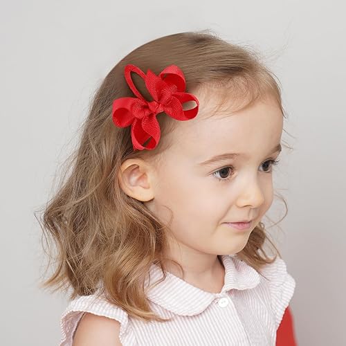 Miniatura 5 de 40 lazos para el pelo de bebé a presión para niñas, cinta de grogrén totalmente doblada de 3 pulgadas, accesorios para bebés, niñas, recién nacidos