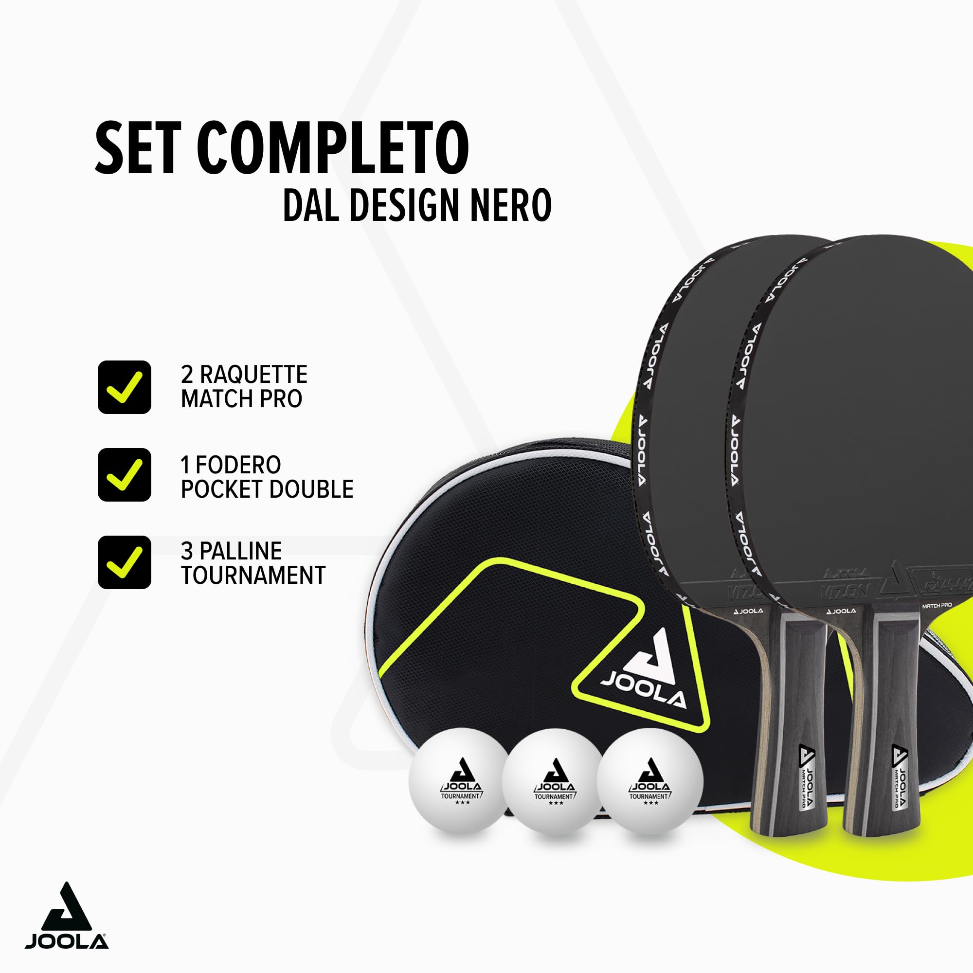 JOOLA Tischtennis Set inklusive Tischtennisschläger, Tischtennisbälle, Tischtennishülle, Tischtennisnetz, ITTF zugelassen