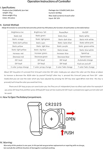 Miniatura 8 de BZONE 44 Key RGB LED IR Remote Control 2 Pack,LED Light Remote Replacement Controller Wireless Dimmer for 3528 2835 5050 RGB LED Strip Lights