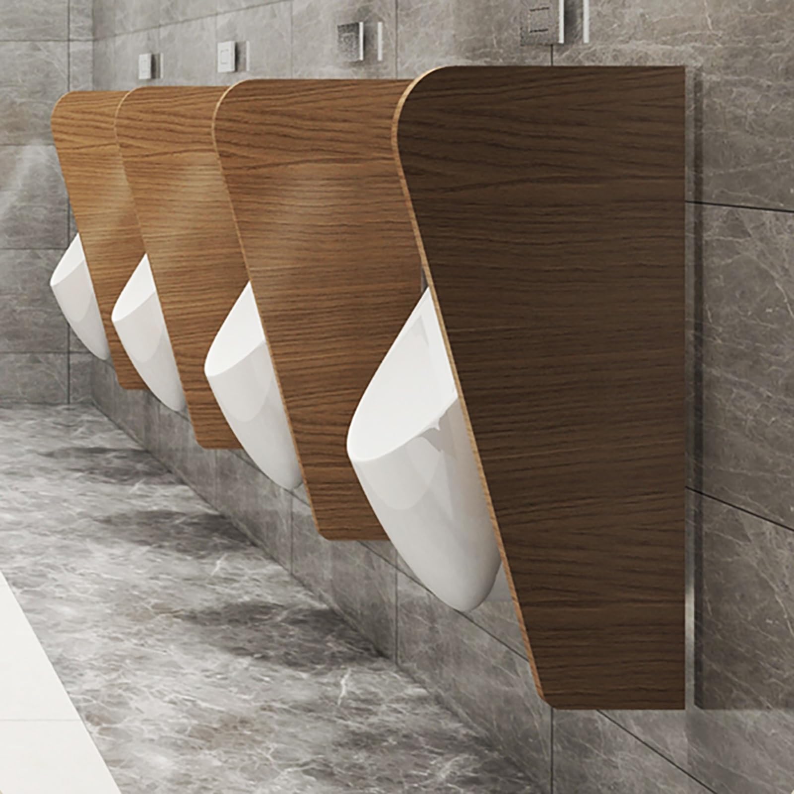 Baffler urinoir cloison d'intimité murale marron lot de 4 pour toilettes publiques hommes