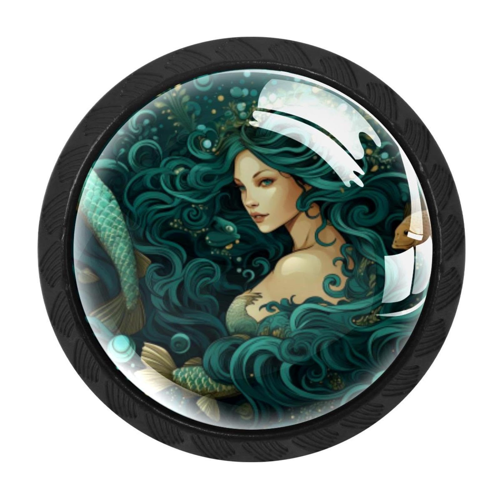 Chenzzzz Multicolored 06 4 Pack Mermaid Drawer Knob Cabinet Hardware
