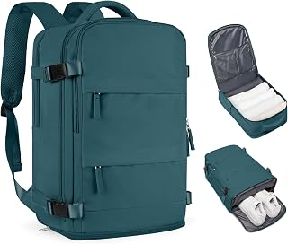 Coofay 15.6in Airline Approved Travel Backpack with Shoe Compartment & Laptop Pocket