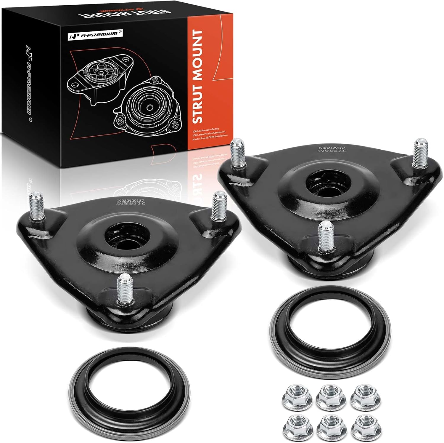 A-Premium Front Suspension Strut Mounts Compatible with Hyundai Elantra 2007-2012, 2-Pack